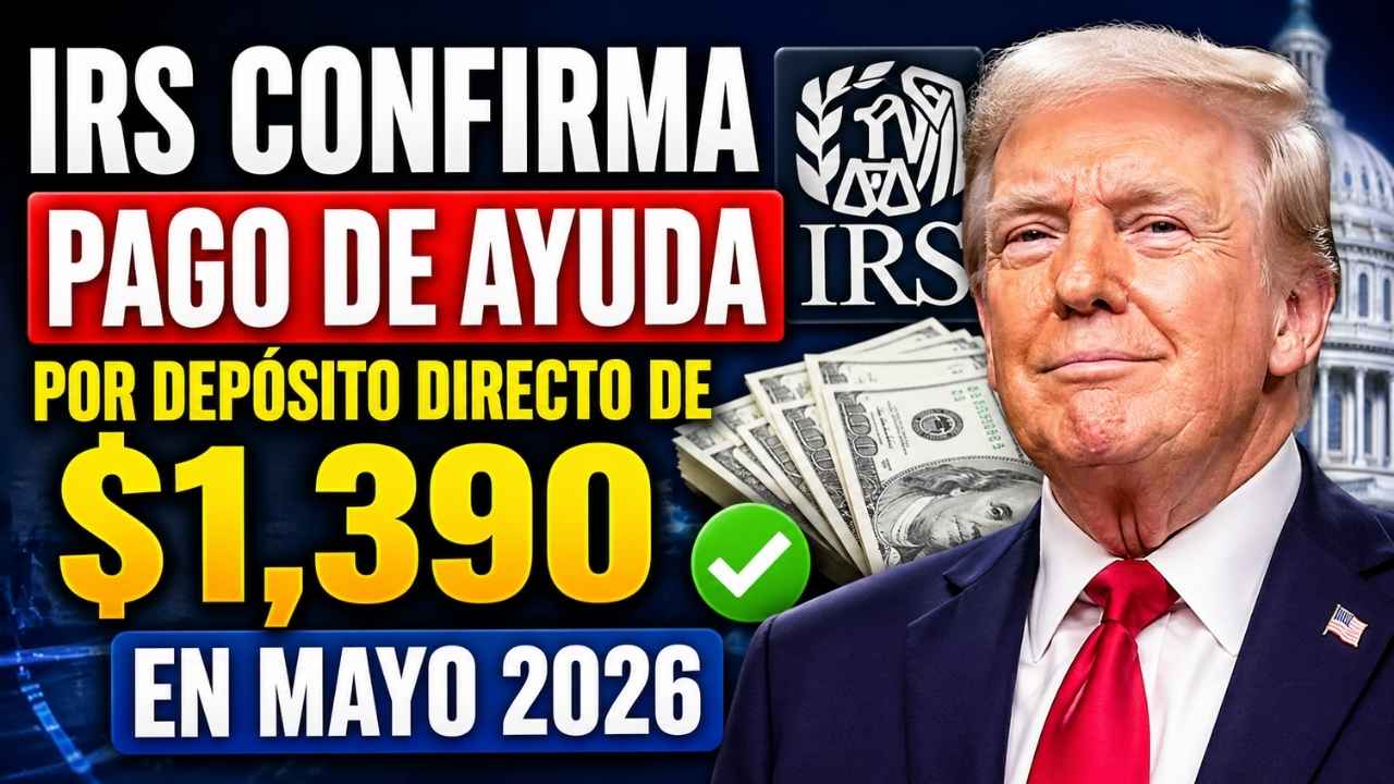 IRS confirma pago de ayuda por depósito directo de $1,390 en mayo 2026