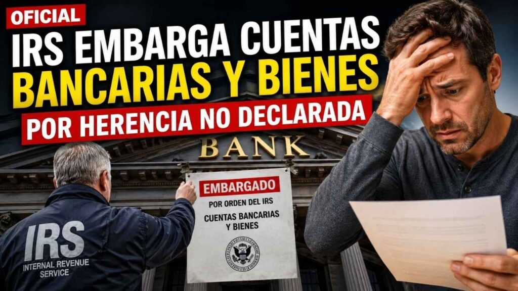 Oficial | IRS embarga cuentas bancarias y bienes por herencia no declarada