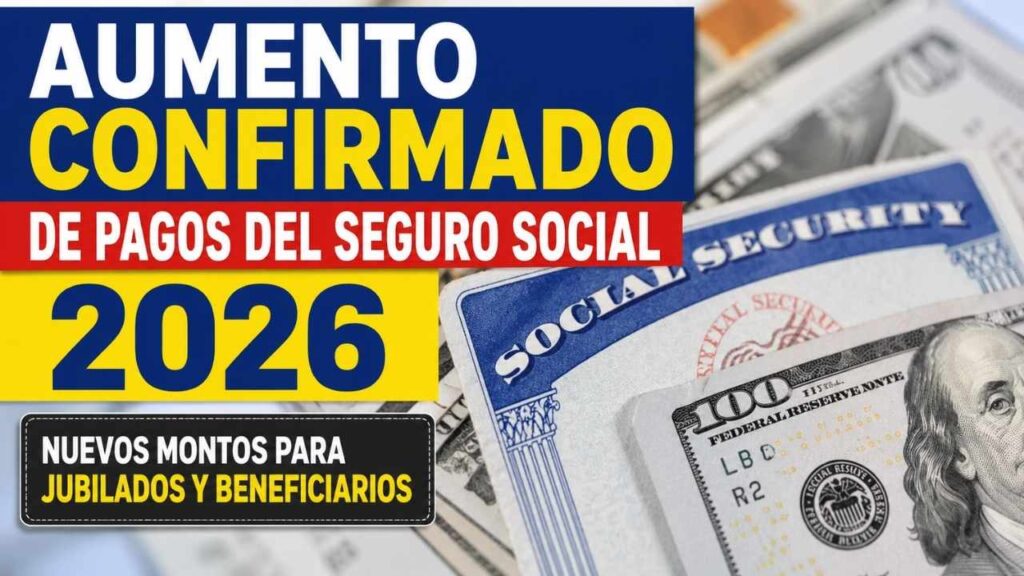 Aumento confirmado de pagos del Seguro Social 2026: nuevos montos para jubilados y beneficiarios
