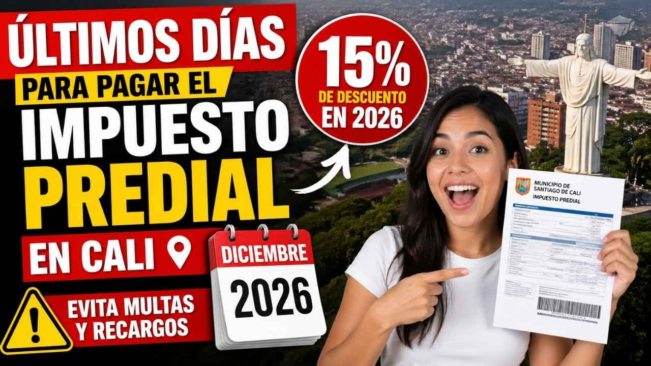 Últimos días para pagar el impuesto predial en Cali con 15% de descuento en 2026