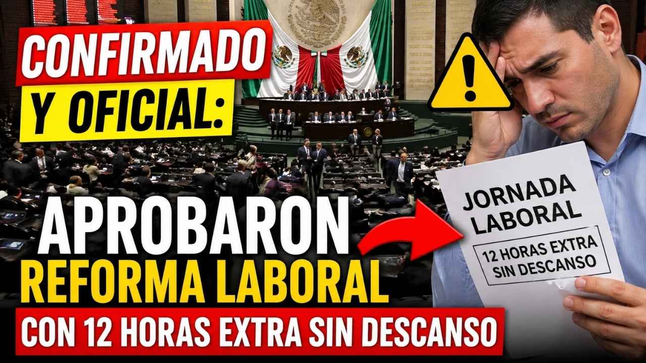 Confirmado y oficial: aprobaron reforma laboral con 12 horas extra sin descanso