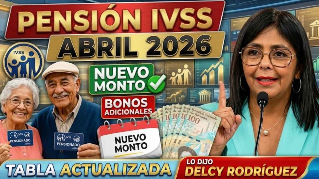 Aumento de pensión IVSS abril 2026: nuevo monto, tabla actualizada y bonos adicionales
