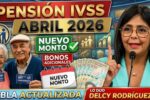 Aumento de pensión IVSS abril 2026: nuevo monto, tabla actualizada y bonos adicionales