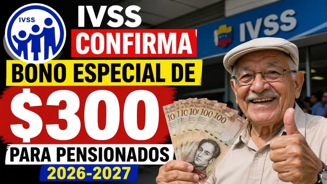 IVSS confirma bono especial de $300 para pensionados 2026-2027